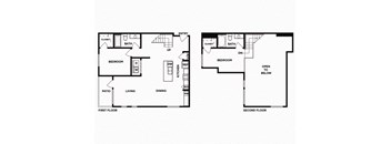Two bedroom floor plan image at Norte Town Lake Apartments in Tempe Arizona