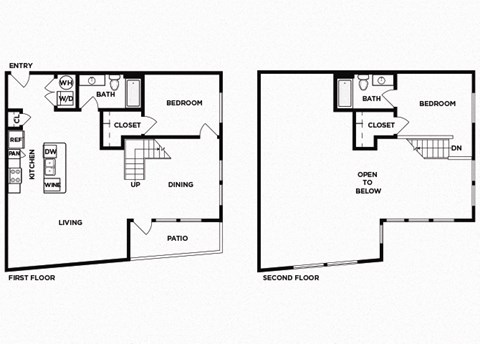 Two bedroom floor plan image at Norte Town Lake Apartments in Tempe Arizona