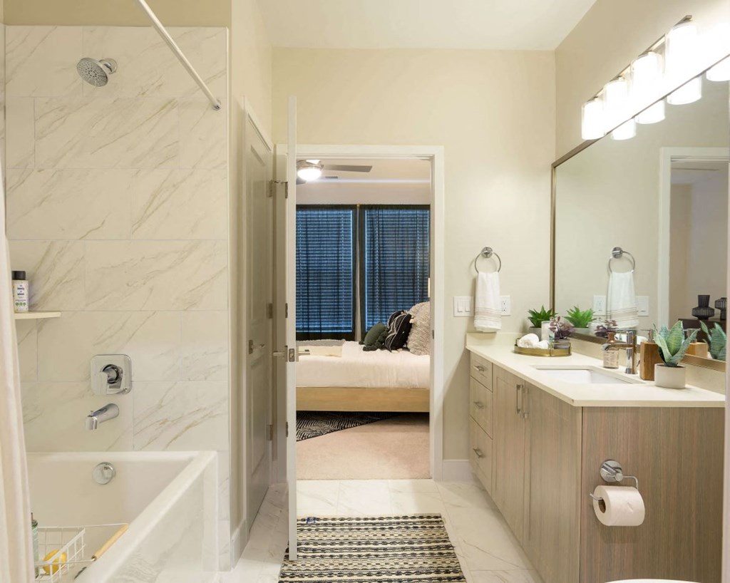 Bathroom with dual vanity at the Moxley in Fairfax VA(2)