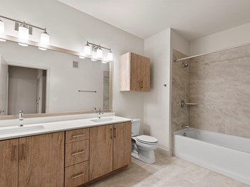 Bathroom Double Sink at VERO Apartments in Chelsea MA - Photo Gallery 6
