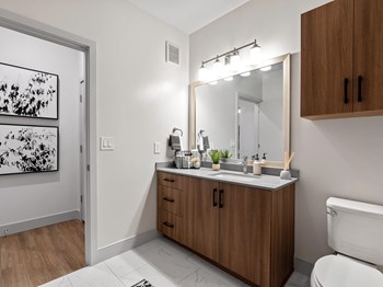 Bathroom Vanity at VERO Apartments in Chelsea MA - Photo Gallery 5