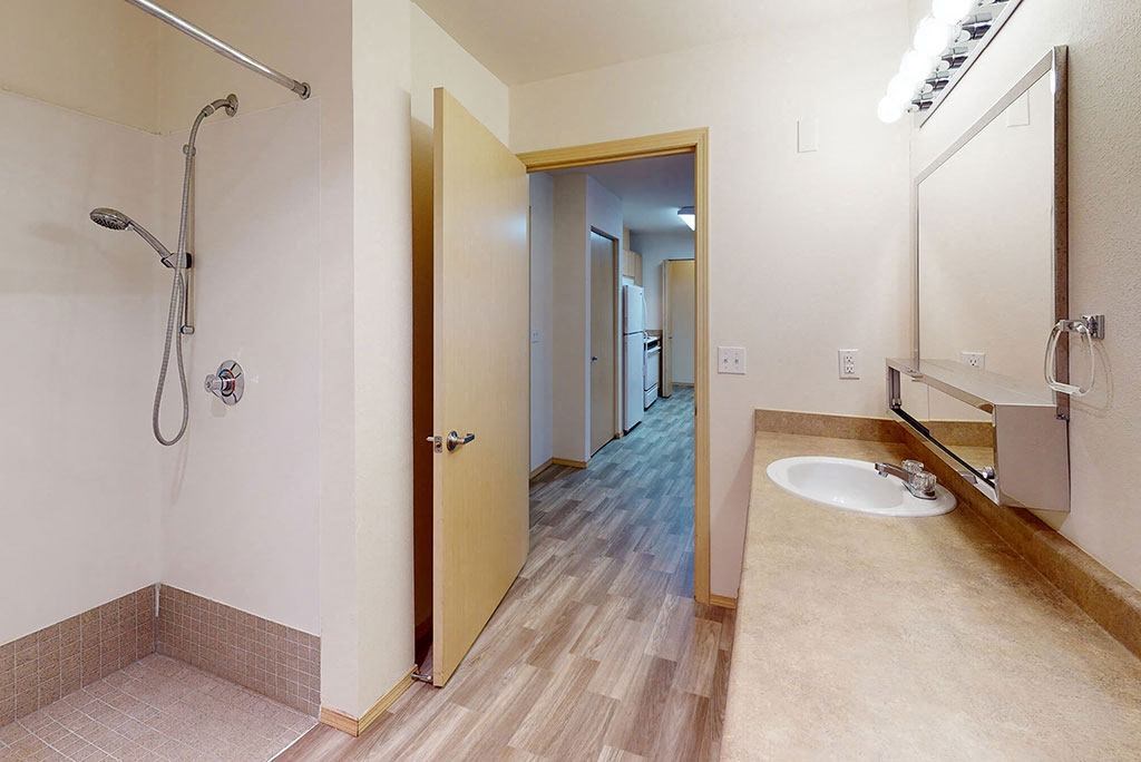 Bathroom counter at Cedar Park in Seattle WA