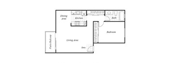 one bedroom floor plan at baycliff