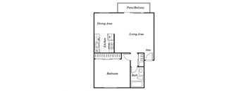 one bedroom one bathroom floor plan at baycliff