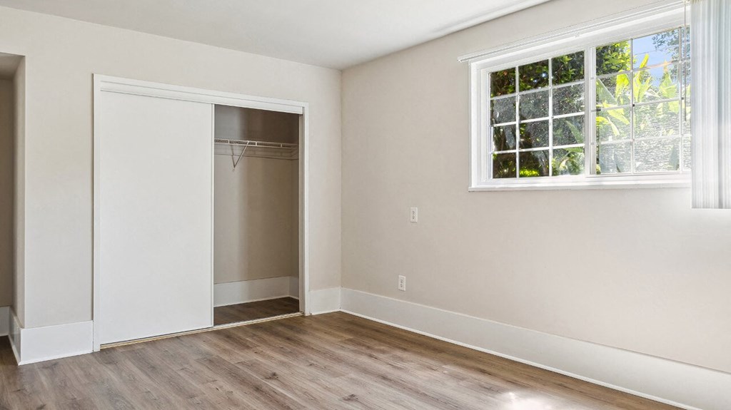 Bedroom with closet at The Barrington in Silver Spring MD