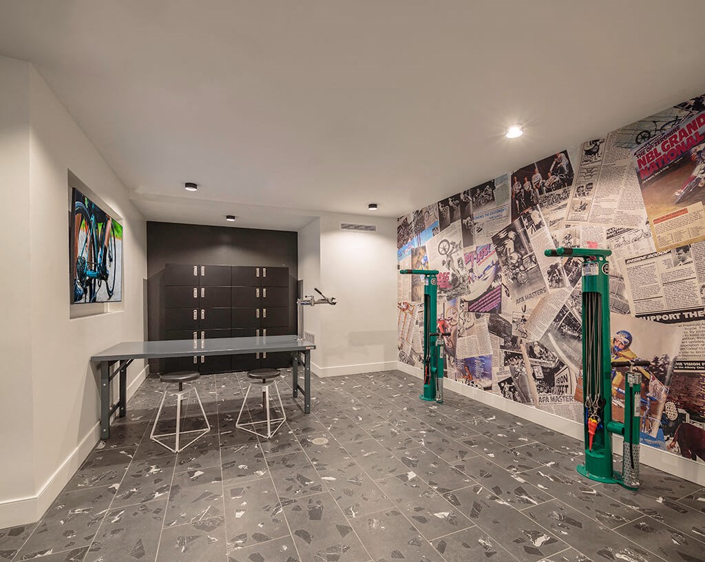 Bike Lounge at Bevel Apartments in San Diego CA