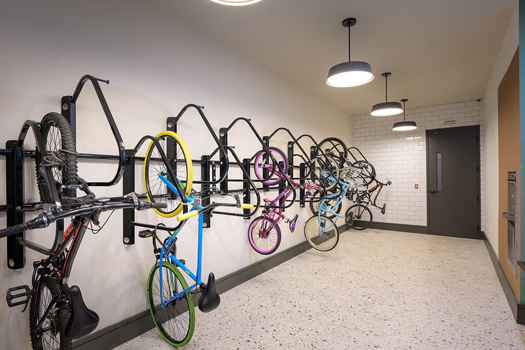 Bike storage room at Verge Apartments in Atlanta, GA