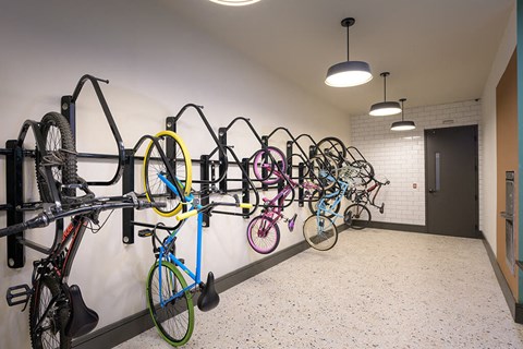 Bike storage room at Verge Apartments in Atlanta, GA