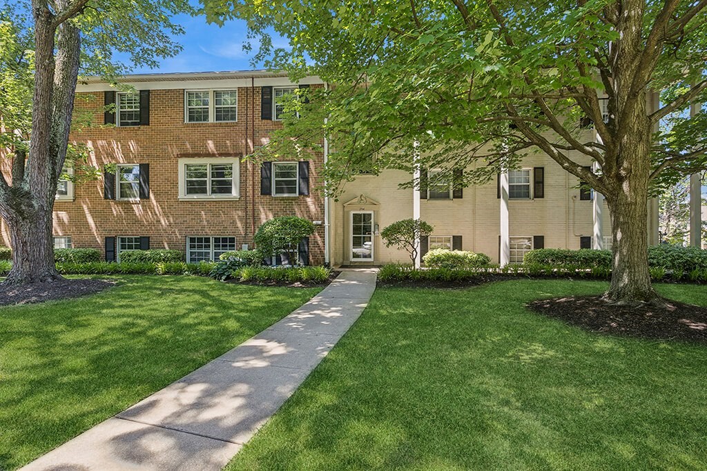 Sidewalk leading to apartments at Villages at Marley Station in Glen Burnie MD