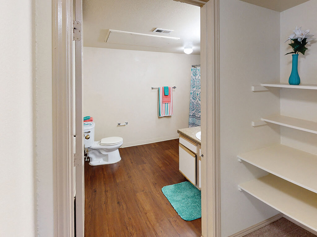 Built-in shelves at Paradise Oaks Austin TX