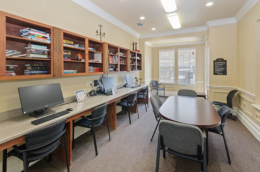 Business center at Cypress View Villas Apartments in Weatherford, TX