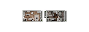 Three bedroom floor plan at The Cove at Tiburon Apartments in Tiburon CA