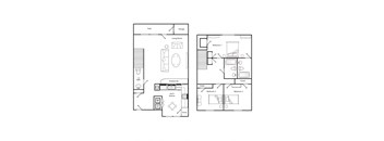 C1 3 bedroom income restricted floor plan at Broadwater Townhomes Apartments