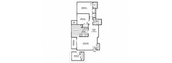 Three bedroom one bathroom C1 Floorplan at Oakfield Apartment Homes in Wheaton MD