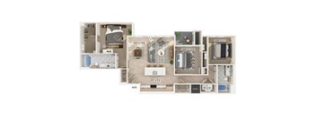 a floor plan of a home with wood paneling and a white accent wall