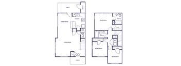 Three bedroom floor plan image at Grand Oaks Apartments in Chester VA