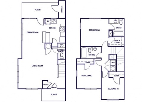 Three bedroom floor plan image