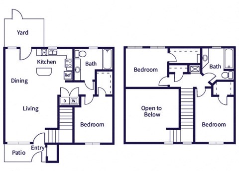Three bedroom floor plan image at Fallbrook Ranch in Houston TX