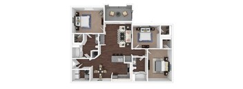 Three bedroom apartment at Portofino Place Apartments in West Palm Beach Florida