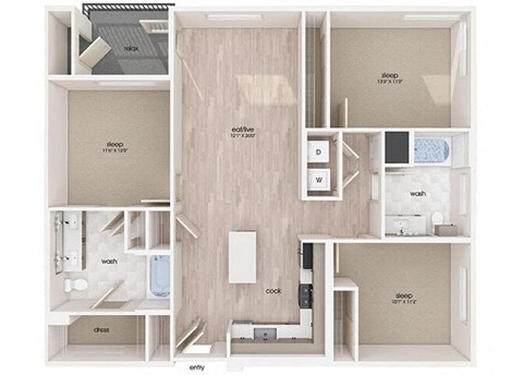C1 floor plan at Embark Apartments in Freemont CA