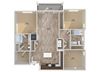 Three bedroom two bathroom floor plan at The Reid Apartments in Tucker, GA