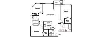 C1 Floorplan Image at Town Center Apartments in Santa Clarita CA