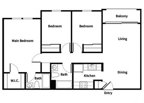 Three bedroom floor plan at Glenmary