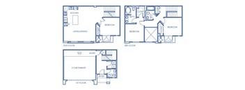 Three bedroom floor plan at Sierra at Otay Ranch Apartments in Chula Vista CA