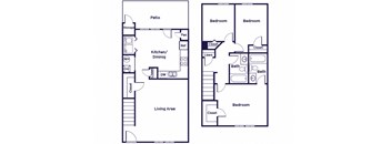 Three bedroom townhome floor plan at Greens of Pine Glen in Durham NC