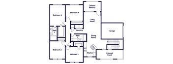 Three bedroom floor plan at Hollow Creek in Conroe TX