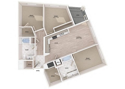 C2 floor plan at Embark Apartments in Freemont CA