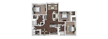 Three bedroom apartment at Portofino Place Apartments in West Palm Beach Florida