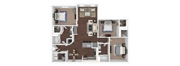 Three bedroom apartment at Portofino Place Apartments in West Palm Beach Florida