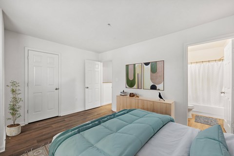 Primary bedroom at Riverwoods Apartments in Woodbridge VA