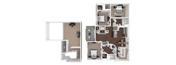 Three bedroom apartment at Portofino Place Apartments in West Palm Beach Florida