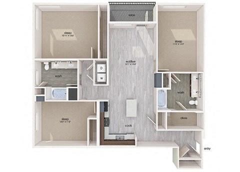 C3 floor plan at Embark Apartments in Freemont CA