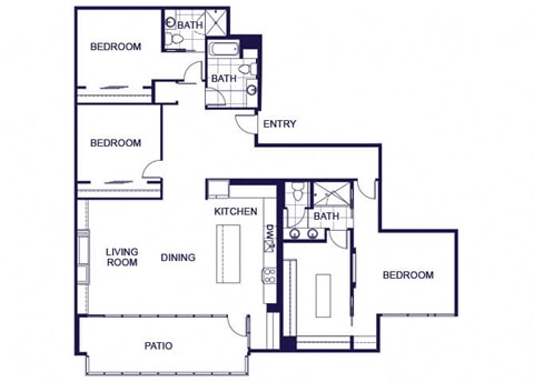 C4 floor plan at Q21 Apartments in Portland OR
