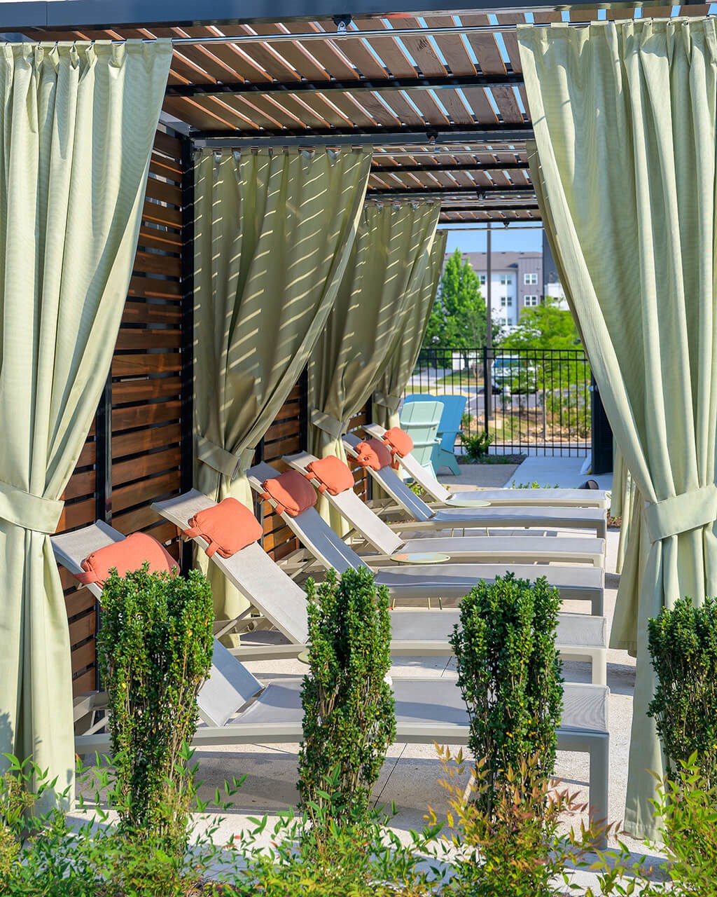 Poolside Chaises at Verge Apartments in Atlanta, GA