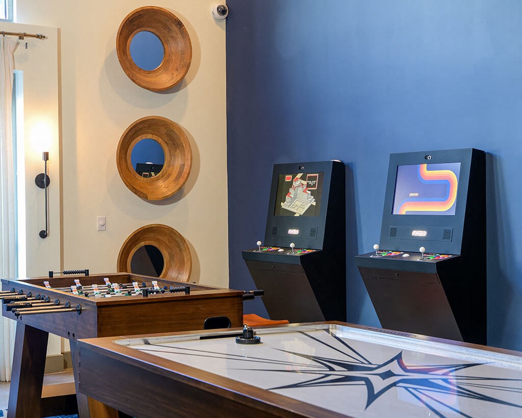 Close-up of Game Room at Vero Apartments in Chelsea MA