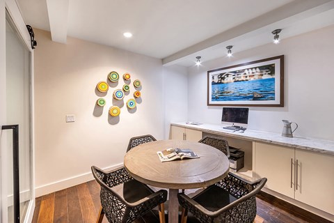 Clubhouse meeting area at The Cove at Tiburon Apartments in Tiburon CA
