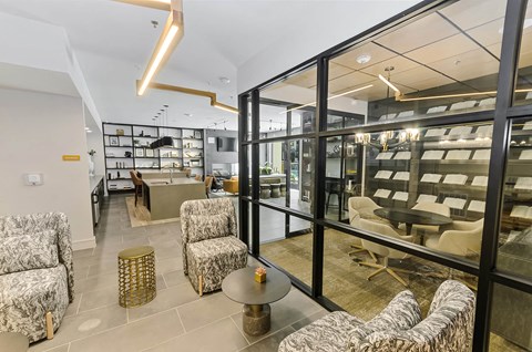 Clubhouse Seating Area at Opal Legacy Central in Plano TX