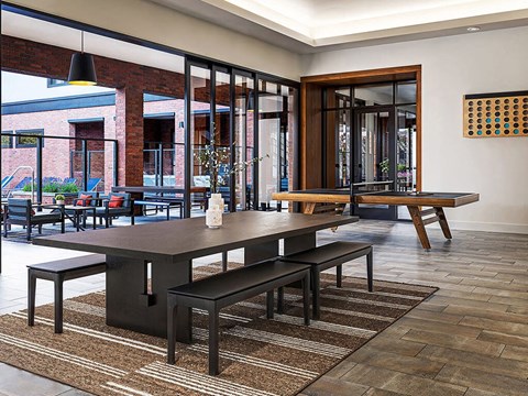 Clubhouse table at Olivean Apartments in Broomfield CO