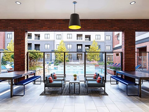 Clubhouse outdoor view at Olivean Apartments in Broomfield CO