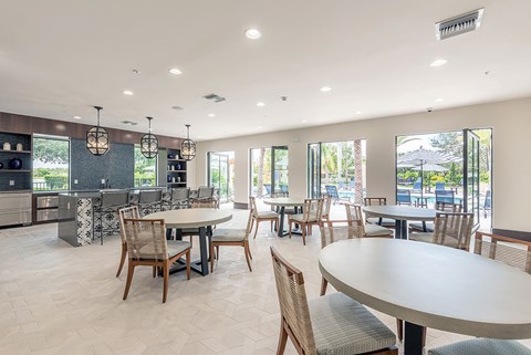 Clubhouse with kitchen at Portofino Place Apartments in West Palm Beach Florida