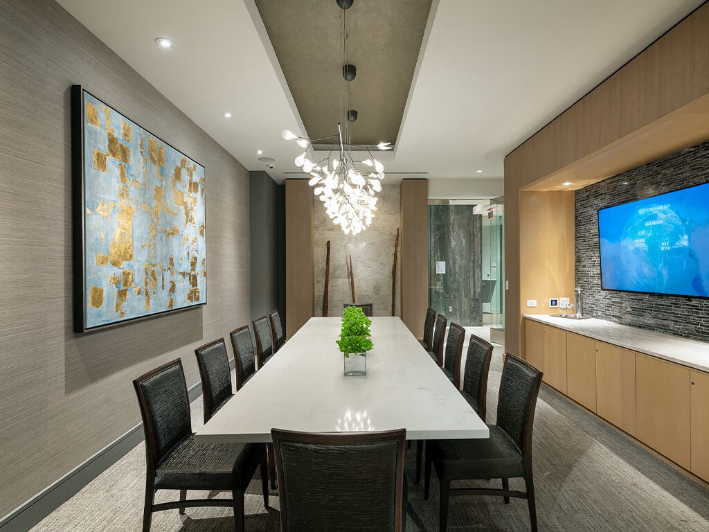 Clubroom meeting table at Cirro King of Prussia Apartments in King of Prussia PA