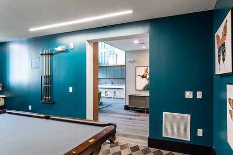 Clubroom billiards at The Belhaven in Alexandria VA