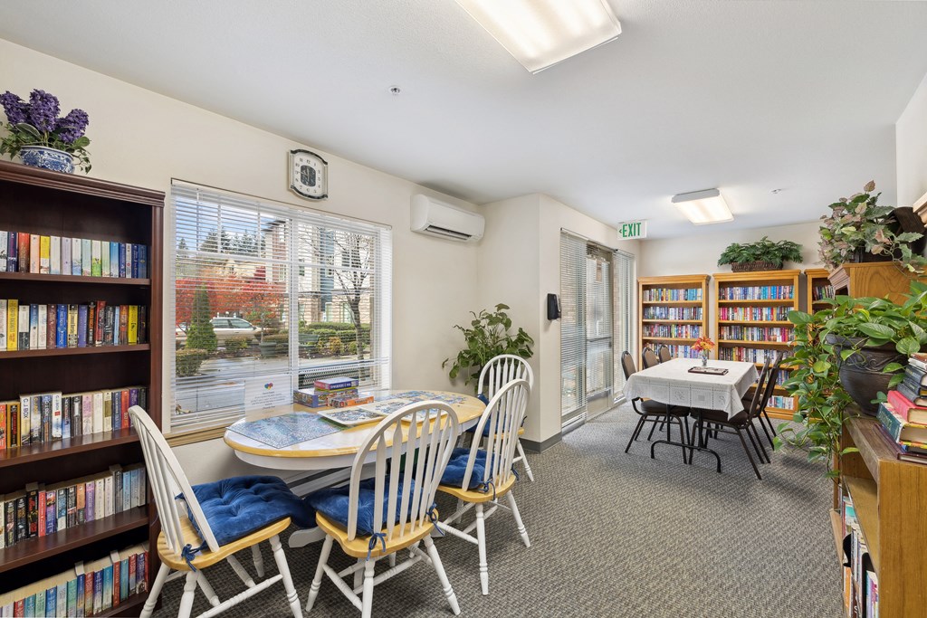 Clubroom Library at Alderwood Court in Lynnwood WA