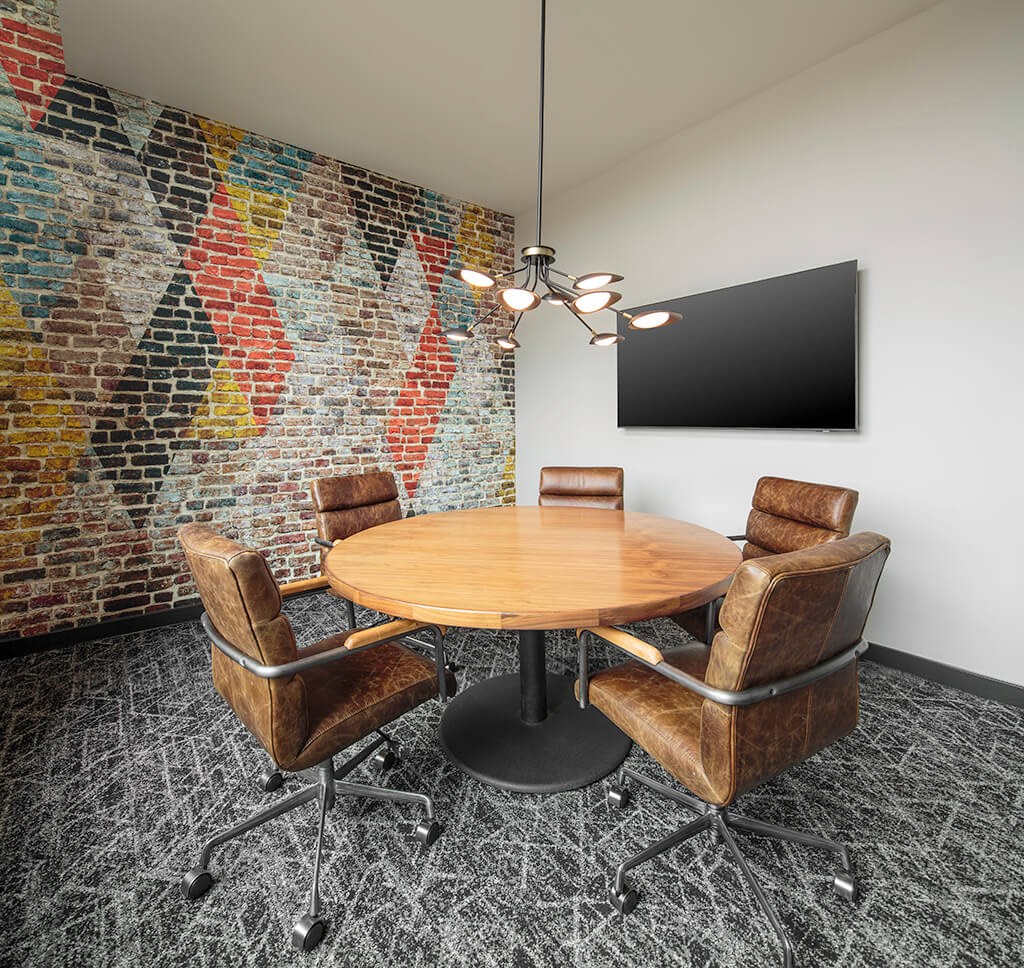 Co Working Lounge Conference Room Interior at The Wylden Apartments in Los Angeles CA