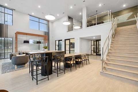 Co working lounge at Luca Apartments in Austin TX