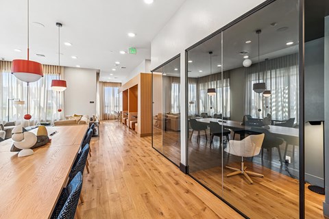 Co Working Lounge Work Pods at Olivean Apartments in Broomfield CO